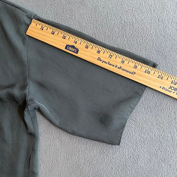 Vince Rib Trim Woven Top Womens S Oversized Boxy Lagenlook Chic Minimalist Grey - Picture 12 of 16